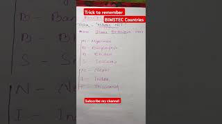 Trick to remember BIMSTEC countries shortsOPSCUPSCCompetitive exam [upl. by Bacchus]