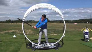 SURE SET INVENTOR DAN FROST demonstrating the EXPLANAR golf training system version 3 [upl. by Aluk]