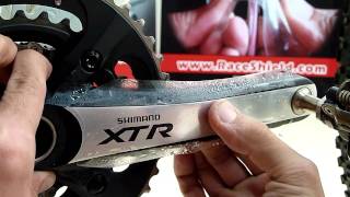 RACEshield  Installation on Shimano XTR FCM970 crank arm [upl. by Tenn]