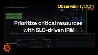 Grafana SLO Demo Prioritize critical resources with SLOdriven IRM  ObservabilityCON 2023 [upl. by Macintosh741]