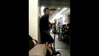 Crazy Guy Sings and Bangs his head on the Subway Rafael Budu [upl. by Richard374]