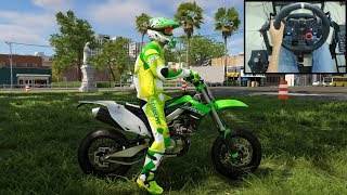 Kawasaki KX 450F  The Crew 2  Logitech g29 gameplay [upl. by Bowne479]