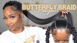 Butterfly Braid x Ponytail Tutorial  How To Hairstyles [upl. by Torto]