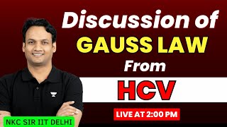 Gauss Law HCV Discussion 🔥Gauss Law HC Verma 🔥  JEE 2024  NKC Sir [upl. by Ynalem823]