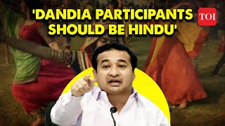 Navratri Breaking Dandia Participants should be Hindu BJP Nitesh Rane flags Love Jihad Concern [upl. by Aztin544]