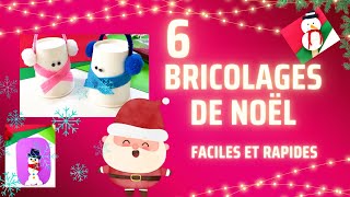 🎄🎅❄️☃️ 6 bricolages de noël faciles et rapides à faire avec les enfants [upl. by Lindo567]