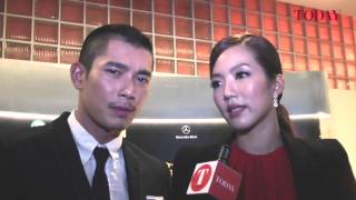 Star Awards 2013 Show I Rui En and Elvin Ng talk about being a couple [upl. by Kostival]