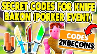 2 NEW ROBLOX BAKON CODES FOR KNIFE SKINS 🐷 BAKON ROBLOX PORKER EVENT [upl. by Etnuahs]