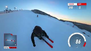 Skiing Insta360 X3 Kläppen Ski Resort 240108 Morning run in Lostupet [upl. by Cida]