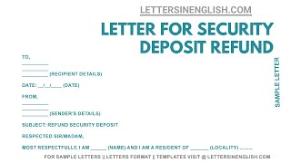 How To Write Letter for Security Deposit Refund – Sample Letter for Security Deposit Refund [upl. by Ghassan]