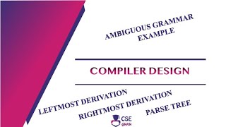 Ambiguous Grammar  Grammar Problem  Syntax Analyzer  Lec 18  Compiler Design [upl. by Jaye]