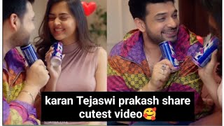 karan kundra Tejaswi prakash share cutest video Karan teju looks so cutetejrankarankundrra [upl. by Lehcar]