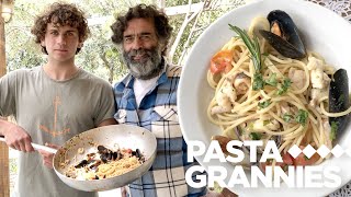 How to make the best spaghetti ai frutti di mare with Guido amp son Pietro  Pasta Grannies [upl. by Skilken]