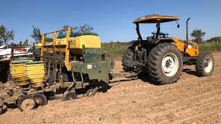 VALTRA A750 PLANTANDO FEIJÃO TATU 4 LINHASESPECIAL 9K [upl. by Acinad516]