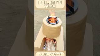 How to Build a Powerful amp EcoFriendly Primitive Wood Stove Using Clay and Bricks 🔥 Shorts viral [upl. by Elijah]