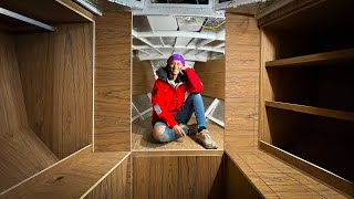 Forward cabin and VBerth BUILD ⛵️ Ep38 – Wood work interior design – Boat interior restoration [upl. by Cown]