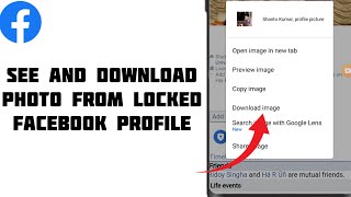 How To See And Download Photo From Lock Facebook Profile [upl. by Harima93]