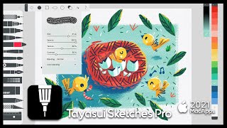 Tayasui Sketches Pro 2021 for Mac  Interface amp Workspace Quick View [upl. by Kenward]