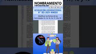 📘🔵MINEDU MODIFICA CRONOGRAMA NOMBRAMIENTO 2024 [upl. by Chiarra]