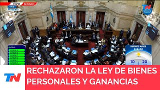 El Senado rechazó Bienes Personales y la restitución del Impuesto a las Ganancias [upl. by Atnoed981]