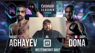 Rafael Aghayev vs Davey Dona KARATE COMBAT Season 4 REACTION  BREAKDOWN [upl. by Ridglee]