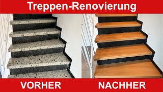 KlingerFoliende  Treppe umgestalten  Treppen renovieren  Treppen Folierung [upl. by Scotty489]