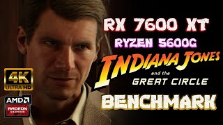 RX 7600 XT  INDIANA JONES AND THE GREAT CIRCLE  BENCHMARK  4K SUPREME SETTINGS [upl. by Einattirb324]