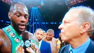 DEONTAY WILDER POST FIGHT INTERVIEW WITH JIM GRAY AFTER BEATING ORTIZ CALLS OUT ANTHONY JOSHUA [upl. by Eniaral]