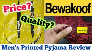 Bewakoof Pyjama Unboxing and Review in 2021  Bewakoof Printed Pyjamas [upl. by Ynnus916]