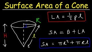 Surface Area of a Cone with Lateral Area  geometry [upl. by Naud875]