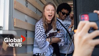 Greta Thunberg speaks at proPalestinian rally in Milan “You cannot be neutral in a genocide” [upl. by Monique320]