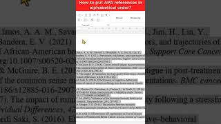 How to put references in alphabetical order  Alphabetizing references in Word  APA Style [upl. by Attaynik]