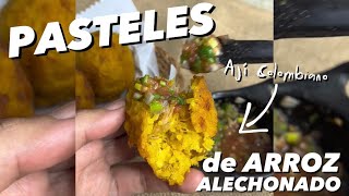 Receta de PASTELES de LECHONA falsa o arroz alechonado 👌🏽 [upl. by Ziana]