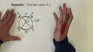 ANGLE RELATIONSHIPS IN CIRCLES How to use circumscribed angles [upl. by Airam549]