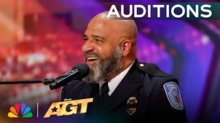 Police Officer Mervin Mayo STUNS With quotThinking Out Loudquot by Ed Sheeran  Auditions  AGT 2024 [upl. by Inhoj379]