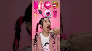 Random Pink Food ASMR Mukbang 🙆🏻‍♀️asmrshorts [upl. by Adnahcir]