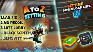 A TO Z BEST SETTINGS FOR FREE FIRE LAG FIX HEADSHOT SETTING2K24 [upl. by Frentz257]