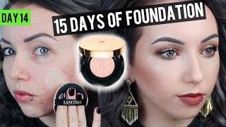 LANCOME TEINT IDOLE ULTRA CUSHION Foundation Review amp Demo 15 DAYS OF FOUNDATION [upl. by Emya]