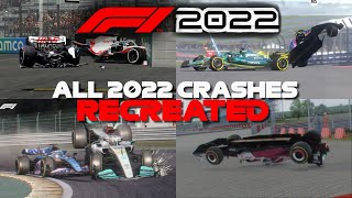 F1 2022 GAME RECREATING ALL CRASHES FROM THE 2022 SEASON [upl. by Caspar]