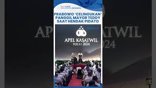 Momen Prabowo Celingukan Cari Mayor Teddy lalu Bisikbisik saat Hendak Pidato di Apel Kasatwil [upl. by Fifine24]