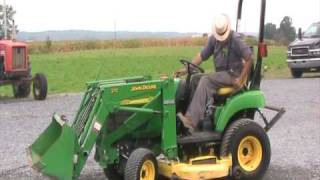 John Deere 2210 Loader Mower Tractor [upl. by Ecirtram]