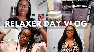 RELAXER DAY VLOG  Protein Wash Day Relaxer Prep Affirm Relaxer Routine Flat Iron Trim  MORE [upl. by Ati434]