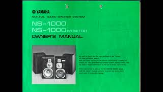 YAMAHA NS 1000 NS1000M MONITOR LOUDSPEAKER USER INSTRUCTION OPERATION OWNER MANUAL [upl. by Denys]