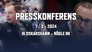 Presskonferens efter IK Oskarshamn – Rögle BK [upl. by Gnehs951]