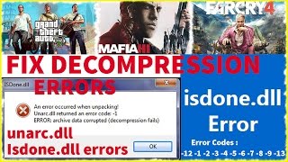 Fix Decompression Failed With Error Code ISDONEdll amp Unarcdll while installing games [upl. by Etra]