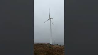 Bit of turbine action on a misty morning northernireland windturbine sperrins slievegallion [upl. by Ehtyde]