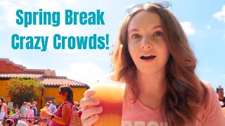 How to survive Spring Break Crowds at Disney World Making the most of the crazy crowds in Epcot [upl. by Elicul123]