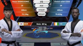 M80kg  Cheick Sallah Cisse（CIV）VS Hwan Namgoong（KOR）  20172018 Season WT Grand Slam Finals [upl. by Reidar]