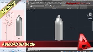 AutoCAD Design 3d Bottle Modeling Tutorial For Beginner [upl. by Alihet]