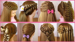 8 Beautiful Cute Hairstyles for girls  Hair Style Girl  Trendy Hairstyles  Tuto coiffures simples [upl. by Epul]